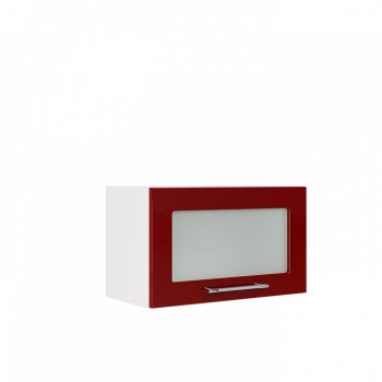 Бруклин ШВГС 600 Шкаф верхний горизонтальный со стеклом (Бетон белый/корпус Белый) в Дупленской - duplenskaya.mebel54.com | фото