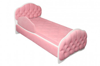Кровать 160 Гармония 36 Светло-розовый (мягкий бортик) в Дупленской - duplenskaya.mebel54.com | фото