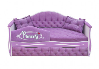 Кровать 160 серии Иллюзия 2 ящика 67 Светло-фиолетовый (подушки/мягкий бортик) в Дупленской - duplenskaya.mebel54.com | фото