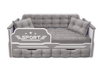 Кровать 160 серии Спорт 2 ящика 45 Серый (подушки) в Дупленской - duplenskaya.mebel54.com | фото