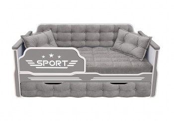 Кровать 170 серии Спорт 1 ящик 45 Серый (подушки) в Дупленской - duplenskaya.mebel54.com | фото
