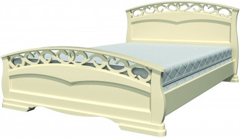 Кровать Грация-1 из массива сосны 1600*2000 Слоновая кость в Дупленской - duplenskaya.mebel54.com | фото