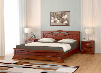 Кровать Карина-7 из массива сосны 1400*2000 Орех в Дупленской - duplenskaya.mebel54.com | фото