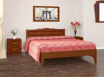 Кровать Карина-7 из массива сосны 1600*2000 Орех в Дупленской - duplenskaya.mebel54.com | фото