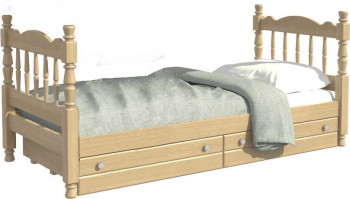 Кровать одинарная Аленка из массива сосны 800*1890 Сосна в Дупленской - duplenskaya.mebel54.com | фото