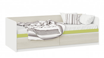 Кровать «Сканди» с 2 ящиками Дуб Гарден/Белый/Зеленый в Дупленской - duplenskaya.mebel54.com | фото