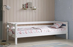 Кровать Соня Вариант 2 с задней защитой Белый полупрозрачный в Дупленской - duplenskaya.mebel54.com | фото