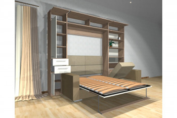 Шкаф-кровать с диваном Каролина в Дупленской - duplenskaya.mebel54.com | фото