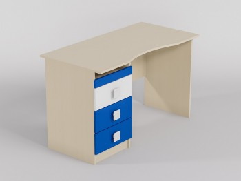 Стол (столешница с выемкой) Скай люкс (Синий/Белый/корпус Клен) в Дупленской - duplenskaya.mebel54.com | фото